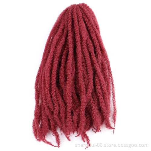 wholesale 18 inch 100gram afro kinky curly twist braiding hair crochet afro kinky marley braiding hair